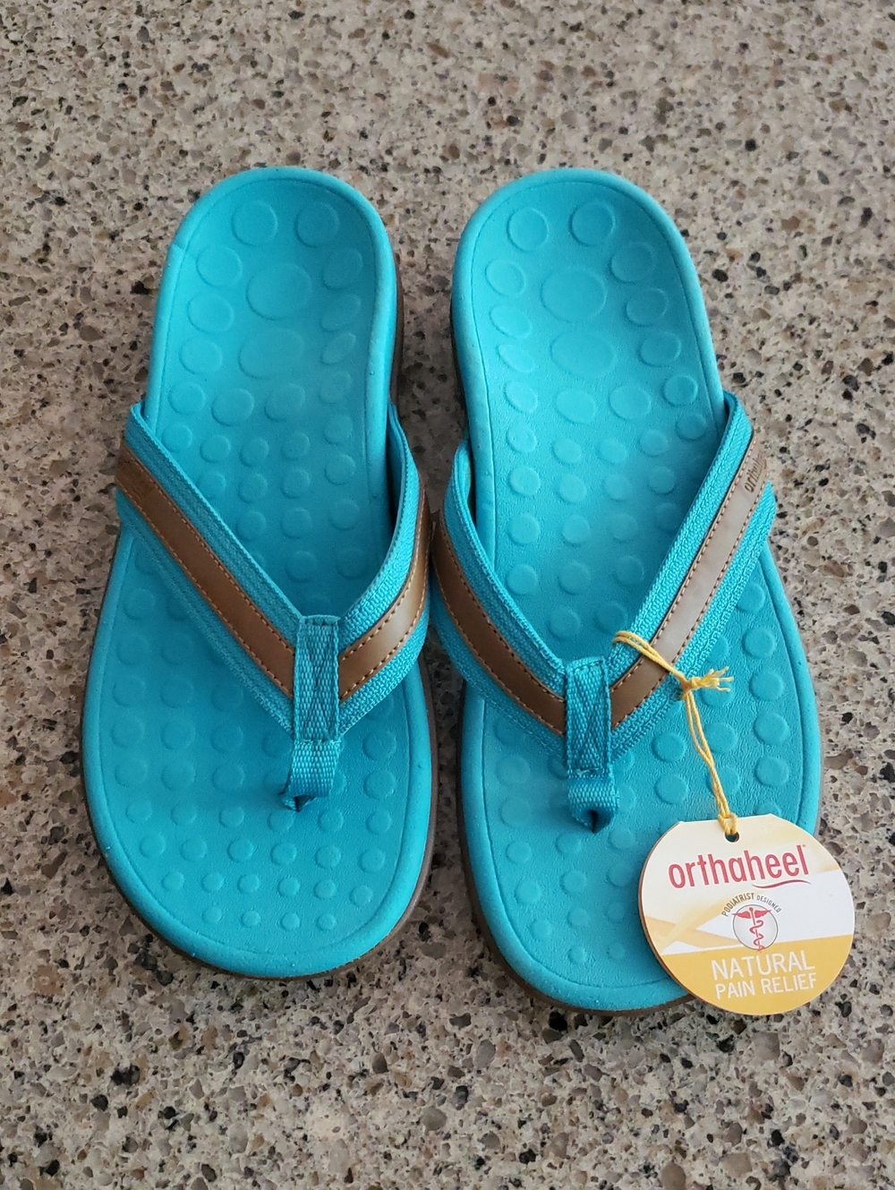 *NWT* Orthoheel TIDE Arch Support Flip Flop Sandals - Turquoise/Brown - Size 9